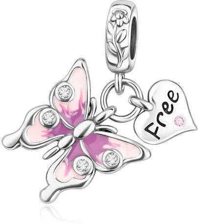Annmors Schmetterling Charm-Anhänger S925 Sterling Silber Damen Armbänder Halskette Pendant