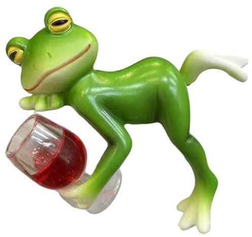 DAGLLGEW Gartenverzierungen Outdoor Frosch Statue wasserdichte Harz Frosch Dekor Hängende Pflanzendekorationen für Blumen Topf Terrasse Yard Rasen Garten Gnomes Ornament