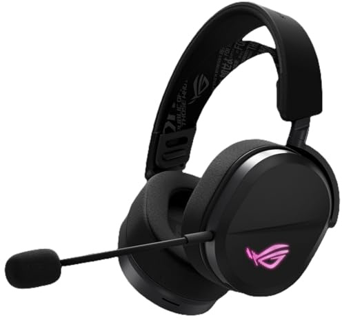 ASUS ROG Pelta Wireless Gaming Headset, Tri-Mode Verbindung, Bluetooth, USB-C Wired, 2.0 Zoll (50mm) Titanbeschichteter Membrantreiber, Hochpräzises kabelloses Soundsignal, 0,4 Zoll (10 mm) Wide Band