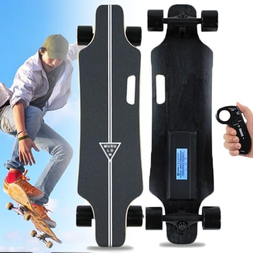 Elektro-Skateboard mit Fernbedienung, Longboard für Erwachsene, Pendeln, einfacher Tragegriff, 15 km Reichweite