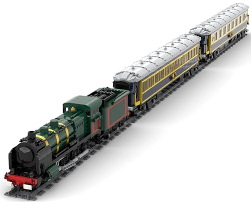 LootPop Stadt-Zug & Gleis Baustein-Set, Der Orient-Express der CIWL Trian Bausteine Set, Kompatibles Eisenbahnmodell für Erwachsene & Liebhaber, Statische Version/3455Teile