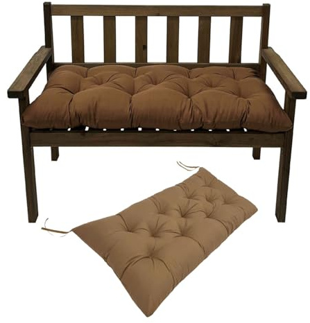 JORTUIO Bankauflage Sitzkissen Gartenkissen Bankkissen 90x50/100x50/110x50/120x50cm, Sitzkissen Dicke 8cm,Sitzauflagen Loungekissen Sitzpolster Auflage für Bänke/Gartenbank(Rötlichbraun,100x50cmx8cm)