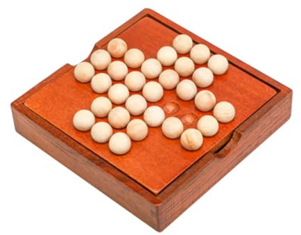 Holz Schachbrettspielzeug mit Perlen 1 Satz Braun für Kinder | Lernspielzeug für Frühe Bildung, Fördert Logisches Denken, Kompakte Aufbewahrungsbox