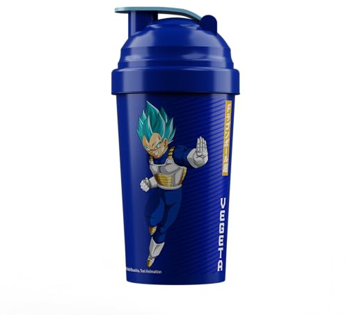 Player Ammo X DRAGON BALL SUPER DBS | Officially Licensed Limited Edition 600ml Full-Colour Shaker | Made in the UK | BPA-Free Mixer Bottle with Mesh System for Smooth Mixing (Vegeta Blue DBS)