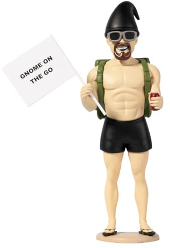 Gnome on the Go – Adult Male Travel Gnome | Mini Gnomes Figurine with Built-in AirTag Holder | Adventure Travel Companion for Road Trips, Vacations, Collectors & Explorers of All Age