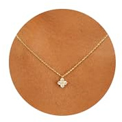 KINHOPI Gold Necklaces for Women 14K Gold Plated Infinity Safety Pin Four Leaf Clover Cat Heart Dragonfly Horse Flower Bead Airplane Arrow Pendant Necklace Trendy Jewellery Gifts for Women Girl