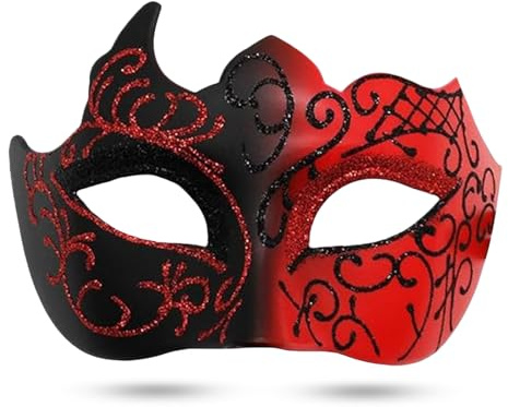 OuryTech Venezianische Maske Herren, Karneval Maskenball Maske, für Männer, Karneval Venetian Maske, Mardi Gras Maske für Erwachsene (Typ C)