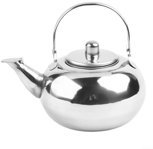 Bouilloire en acier inoxydable, capacité de 2 à 5 l avec passoire, pour les amateurs de thé et de café (1,5 l)