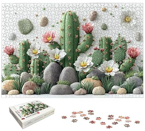 Puzzle 1000 Teile, Kaktus Puzzle 1000 Teile Erwachsene, Niedlich Holzpuzzle Erwachsene, Puzzlespiele für Die Ganze Familie, EIN Herausforderndes Rätsel, Holzpuzzle für Zimmer Deko, Geschenke, -5261