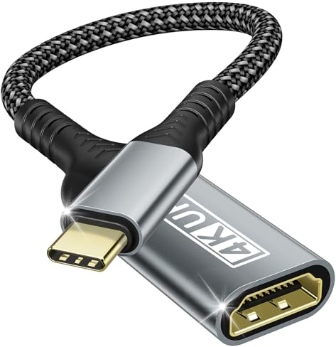 layajia Adaptador USB C a HDMI, Convertidor 4K@30Hz Thunderbolt 3/4/5 Tipo C HDMI HDR Compatible con la Serie iPhone 17/16, MacBook Pro/Air, iPad, Galaxy S24, Otros Portátiles USB-C