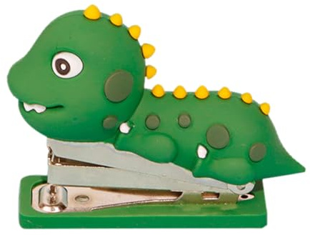 ULTECHNOVO Dinosaur Stapler Silicone Small Portable Reusable Paper Stapling Tool for Office and Study Cute Desktop Decor