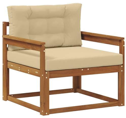 vidaXL Outdoor Mittelsofa Massivholz Akazie Natur, Akazienholz Mittelsofa, Langlebige Lounge für den Außenbereich, Modernes Terrassensitzmöbel, Stylische Garten-Couch, Wetterfeste Möbel