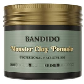 Bandido Monster Clay Pomade 125 ml – Haarwachs Herren Matt, Hair Clay & Matte Paste mit starkem Halt, kein Glanz, Styling Clay für Texture, Slick Back & moderne Frisuren