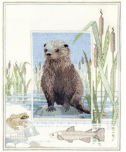 Derwentwater Designs WIL6 Wildlife Cross Stitch Kit - Otter, One, Multi Color