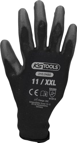 KS Tools 310.0480 Mikro-Feinstrickhandschuhe-schwarz, XXL, 12 Paar, 4042146256626