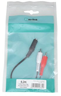 AV:Link | 2 x RCA Plugs to 3.5mm Stereo Socket Leads