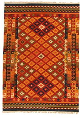Kilim Carpets by Jalal Teppich Kilim Sivas 1 rot/mehrfarbig 100 X 160 cm