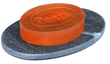 KLEO - Seifenschale aus schwarzem Naturstein, Badzubehör für Badewanne, Wanne oder Waschbecken in ovaler…