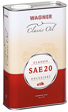 WAGNER Classic Motoröl SAE 20/SAE 20W20 unlegiert | API SA - Motoröle Für Autos, Motorrad & Oldtimer ohne Hauptstrom-Ölfilter | Oxidationsstabil, Metallschonend & Temperaturbeständig | 1 Liter