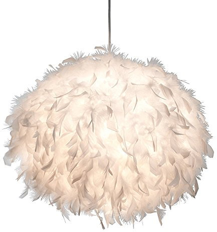 XXL Led Pendellampe Ducky Ø 60 cm m. Federn, Pendelleuchte Wohnzimmer Schlafzimmer, Federlampe Design,Lampe, Leuchte, Deckenlampe inkl. 6W LED !