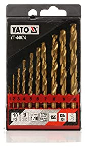 TWIST DRILL BIT SET HSSTiN 10PCS 110MM