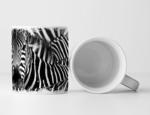 Eau Zone Fotokunst Tasse Geschenk Tierfotografie – Zebra in Seiner Herde