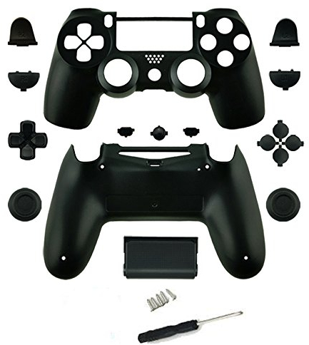 Carcasa completa de repuesto con botones para mando inalámbrico PS4 Pro Slim, color negro