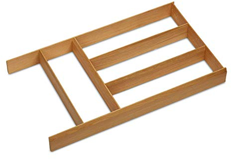 Orga-Box Individual Besteckeinsatz Massivholz Eiche lackiert (473 x 273 x 50 mm) Schubladenzubehör für Schubkästen mit einer Innentiefe von 473 mm