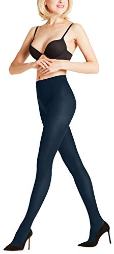 FALKE Damen Strumpfhose Seidenglatt 40 DEN W Ti halb-blickdicht einfarbig 1 Stück, Blau Marine 6179, M-L
