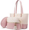LOVEVOOK Sac à Main Femme Ensemble Sac à Bandoulière Sac à Main épuale en PU Cuir Sac Porté Main de 3 Pièces Grand Concepteur Sac Fourre-tout Moyen Grand élégant