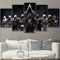 DYCUN Leinwandbild, 5-teilig, Motiv: Assassins Creed Gemälde HD Poster Ölgemälde auf schwarzem Leinwand, Wandbilder für Wohnzimmer, Dekoration auf Leinwand, Gemälde, Hochwertige Leinwand und wasserfeste Tinte, 20x35 20x45 20x55cm