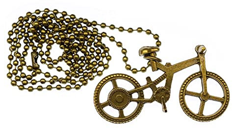 Miniblings Fahrrad Kette 80cm Anhänger Rad Fahrräder Sport Radfahrer Bronze - Handmade Modeschmuck - Kugelkette Bronze