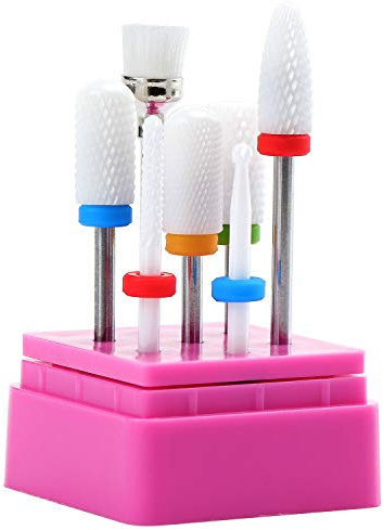 TsunNee Lot de 7 forets à ongles professionnels en céramique pour lime à ongles 3/32 pour la plupart des forets de manucure électriques pour vernis à ongles