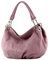 modamoda de IT40 Damen Leder/Nappaleder Schultertasche Hobo Bag handmade in Italy, Farbe:Altrosa Leder
