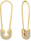Sicherheitsnadel-Ohrringe, 14 Karat vergoldet, Zirkonia, minimalistisch, baumelnde Creolen, Schmuck für Frauen