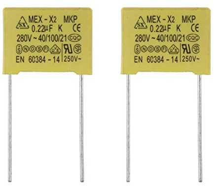 BOJACK 0,22 uF 280 V Sicherheits kondensatoren MEX -X2 MKP Unterdrückung von Differenzial-Interferenz kondensatoren (Packung mit 2 Stück)