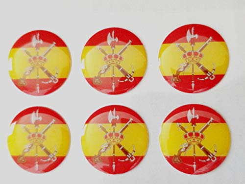Durabol Pegatina de Resina Bandera España Redonda con Escudo Legion 22mm 6 Uds