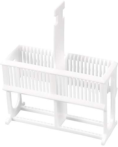 sourcing map Microscope Slides Rack 24 Positions Polypropylene Staining Rack White for Research Experiments