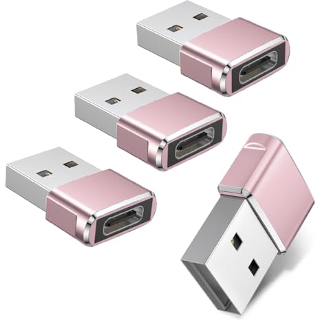 Basesailor USB C Buchse auf USB Stecker Adapter 4 Stück,Typ C auf USB A Ladekabel Adapter für iPhone 16 15 14 13 Pro Max,Airpods iPad Mini 6 Gen,Samsung Galaxy Tab S9 S8 A8 Plus S23 Ultra FE,Pixel XL