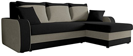Mirjan24 Ecksofa Kristofer, Design Eckcouch, Couch mit Schlaffunktion, Zwei Bettkasten, Wohnlandschaft, Bettfunktion L-Form Sofa, Ottomane universell (Mikrofaza 0015 + Mikrofaza 0014.)