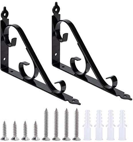 Metall Regalhalterung Wandhängende Eisen Dreieck Regalwinkel Rechtwinklig Regalstütze Hängende Halterungen mit Schrauben für Garten Küche Schlafzimmer 250mm * 164mm 1 Paar (Schwarz)