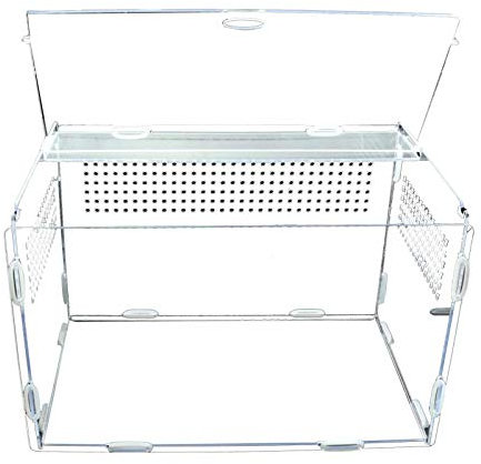Habitat de terrarium transparent pour reptiles, boîte d'alimentation en acrylique pleine vue, boîte d'élevage de reptiles avec trous d'air, pour escargot de tortue de grillon de grenouille d'insecte