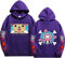Sybnwnwm One Piece Hoodie Chopper Printed Pullover Anime Hoodies Long Sleeve Sweatshirt Unisex Purple