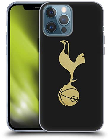 Head Case Designs Officially Licensed Tottenham Hotspur F.C. Black And Gold Badge Gel Case [Military Grade Protection] Compatible with Apple iPhone 13 Pro Max and Compatible with MagSafe