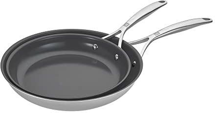 ZWILLING Spirit Energy + 2-teiliges Bratpfannen-Set, Edelstahl, Keramik, antihaftbeschichtet, 25,4 cm und 30,5 cm