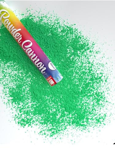 Smiffys 30cm Powder Cannon, Green, DB of 12 Non Toxic, Party & Carnival Fancy Dress, Adult Dress Up Party Goods