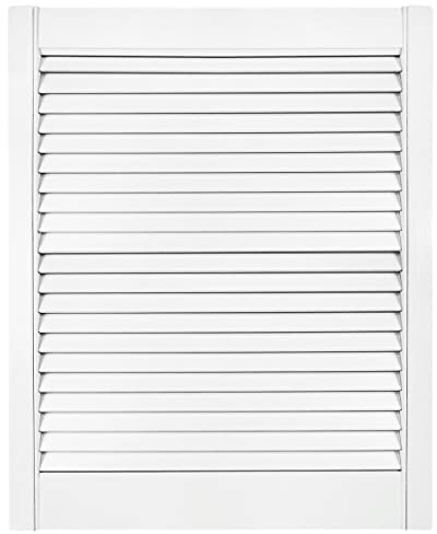 DecoMeister Puerta de Celosia Tipo Persiana Blanca con Marco de Madera Maciza de Pino Frente de Mueble Imprimado con Lamas Listones Abiertos de Dimensiones 594x720 mm Producto Individual