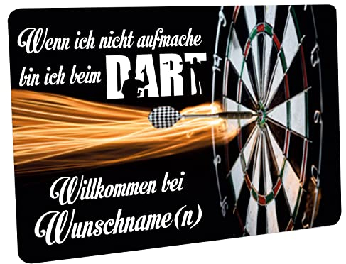Crealuxe personalisierbare Fussmatte - Wenn ich Nicht aufmache - Dart - 60x40 cm - Gummi Rückseite/rutschfest - Filzoberfläche - Bedruckte Türmatte - Dart Zubehör