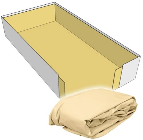 SAXONICA Poolfolie Rechteck Pool I 500 x 300 x 150 cm I 0,8 mm I Sandfarben I Keilbiese I ausgebildete Ecken I 5 x 3 x 1,5 m
