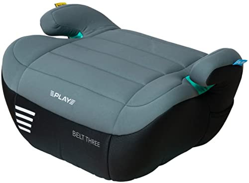 Play Belt Three Autositzerhöhung für Kinder von 125 bis 150 cm, Norm R129, ohne Isofix, Grau